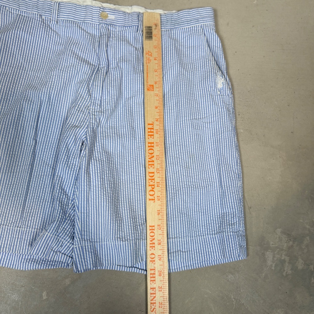 Polo Golf Ralph Lauren Blue White Striped Seersucker Shorts Mens 36 - Picture 7 of 7